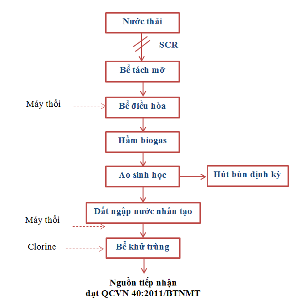 công nghệ xử lý nước thải bong bóng cá, sơ đồ xử lý nước thải bong bóng cá, quy trình xử lý nước thải bong bóng cá