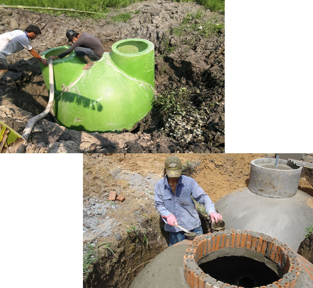 So sánh ưu điểm, nhược điểm của hầm ủ biogas composite và hầm biogas xây gạch